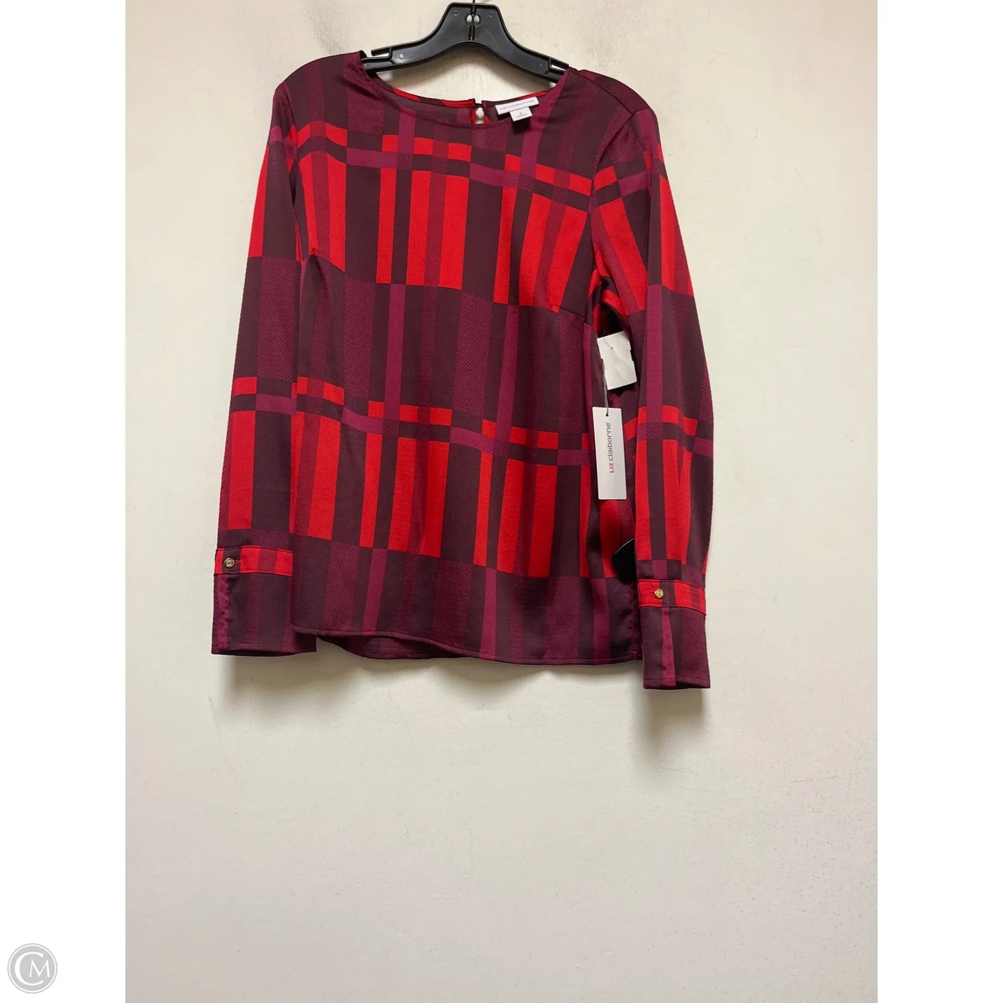 Top Long Sleeve By Liz Claiborne In Maroon, Size: S