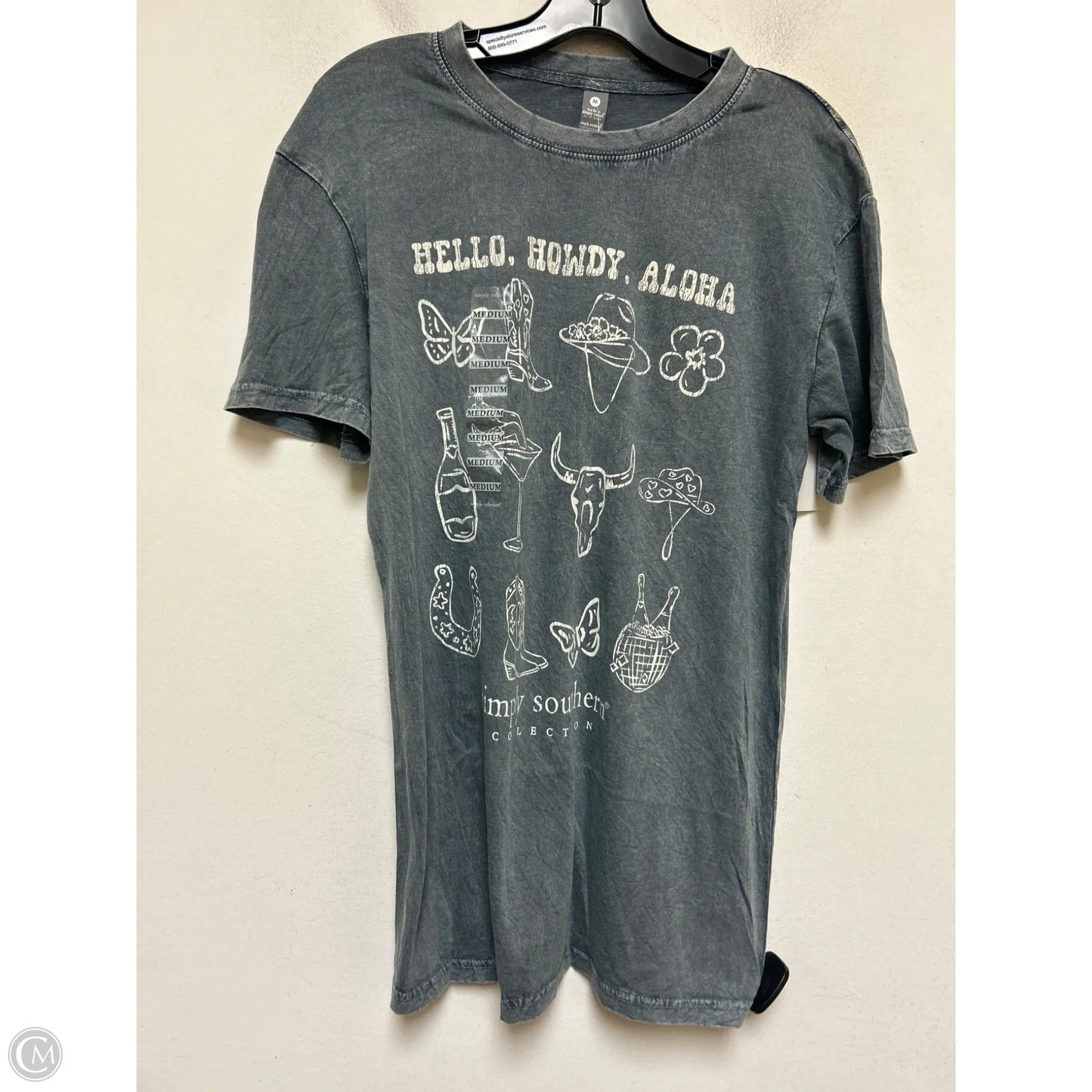 Top Short Sleeve Basic By Simply Southern In Grey, Size: M