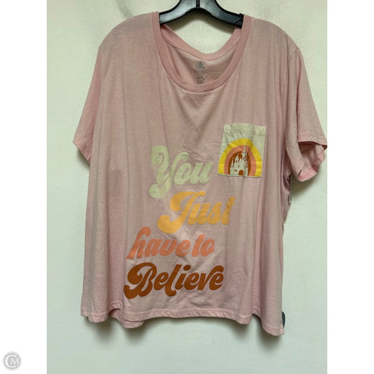 Top Short Sleeve Basic By Disney Store In Pink, Size: 2x