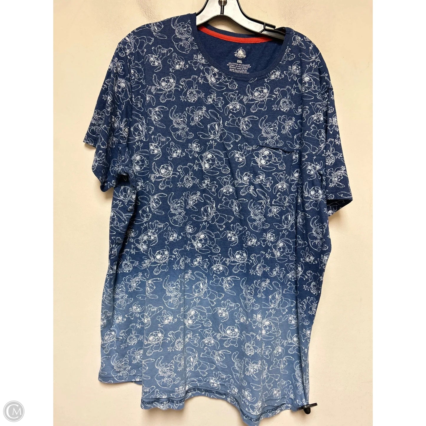 Top Short Sleeve Basic By Disney Store In Blue & White, Size: Xxl
