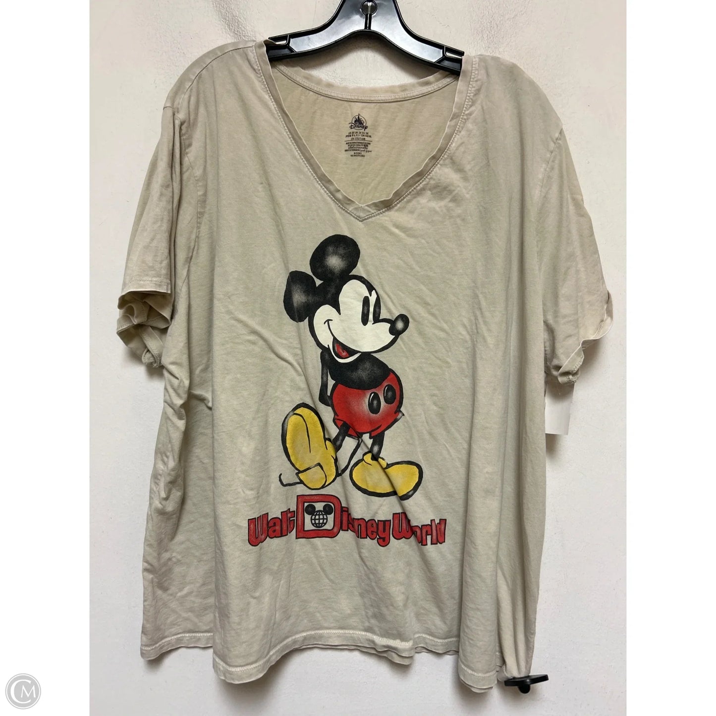 Top Short Sleeve Basic By Disney Store In Tan, Size: 3x
