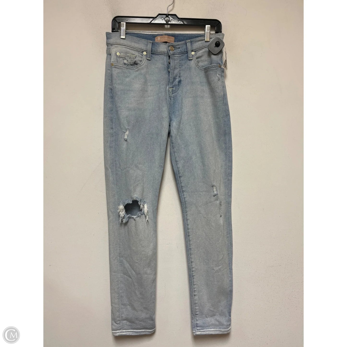 Jeans Straight By 7 For All Mankind In Blue Denim, Size: 4
