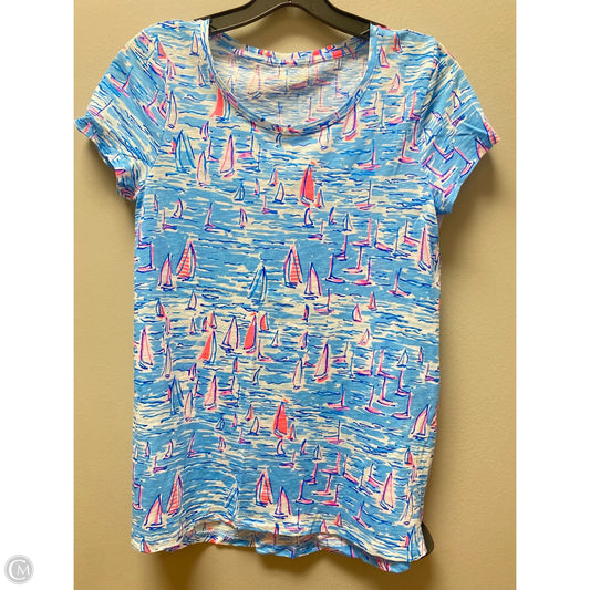 Top Short Sleeve Designer By Lilly Pulitzer In Blue, Size: Xs