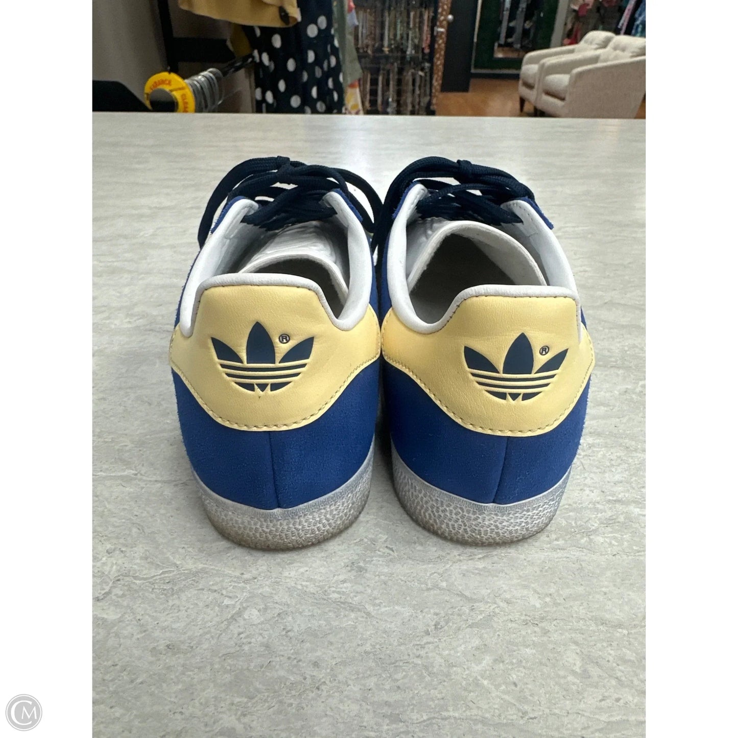 Shoes Sneakers By Adidas In Blue & Yellow, Size: 7