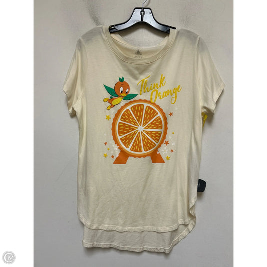 Top Short Sleeve Basic By Disney Store In Cream & Orange, Size: L