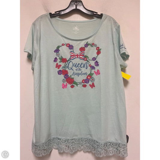 Top Short Sleeve By Disney Store In Teal, Size: Xl