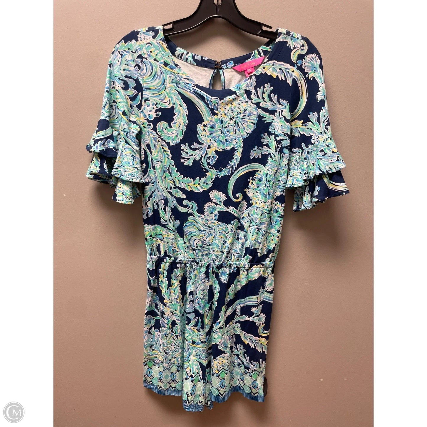 Romper Designer By Lilly Pulitzer In Blue & Green, Size: Xs