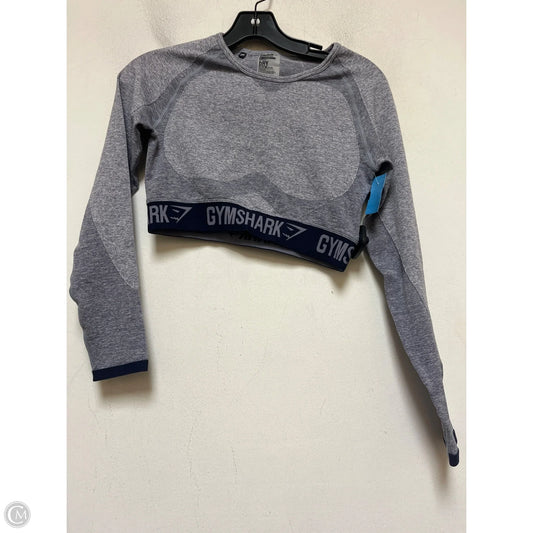 Athletic Top Long Sleeve Crewneck By Gym Shark In Blue, Size: M
