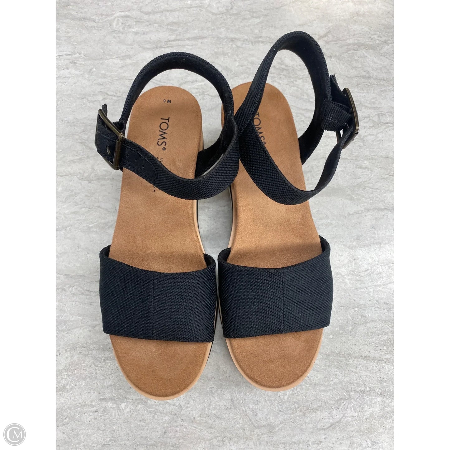 Sandals Heels Wedge By Toms In Black, Size: 6