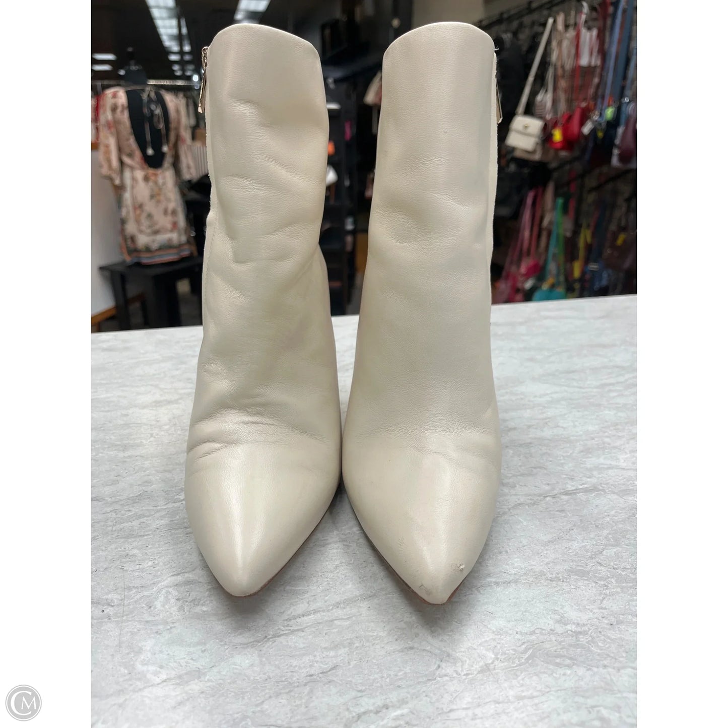 Boots Ankle Heels By Sam Edelman In Cream, Size: 9.5