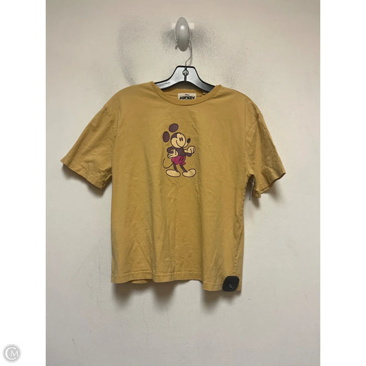 Top Short Sleeve By Disney Store In Yellow, Size: M