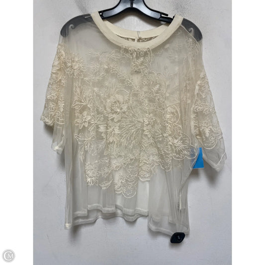 Top Short Sleeve By Anthropologie In Cream, Size: Xl