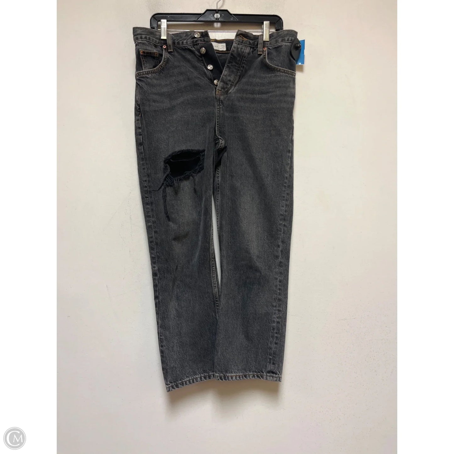 Jeans Boot Cut By Topshop In Black Denim, Size: 8