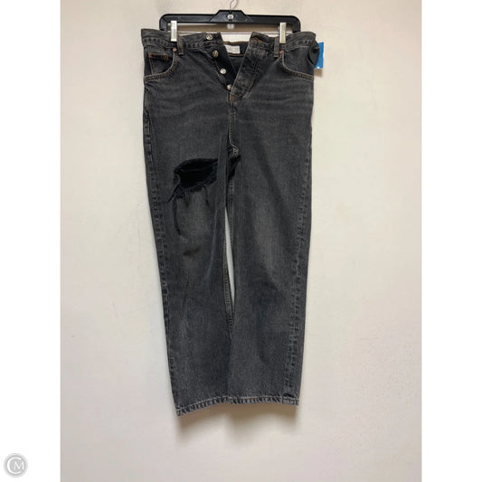 Jeans Boot Cut By Topshop In Black Denim, Size: 8