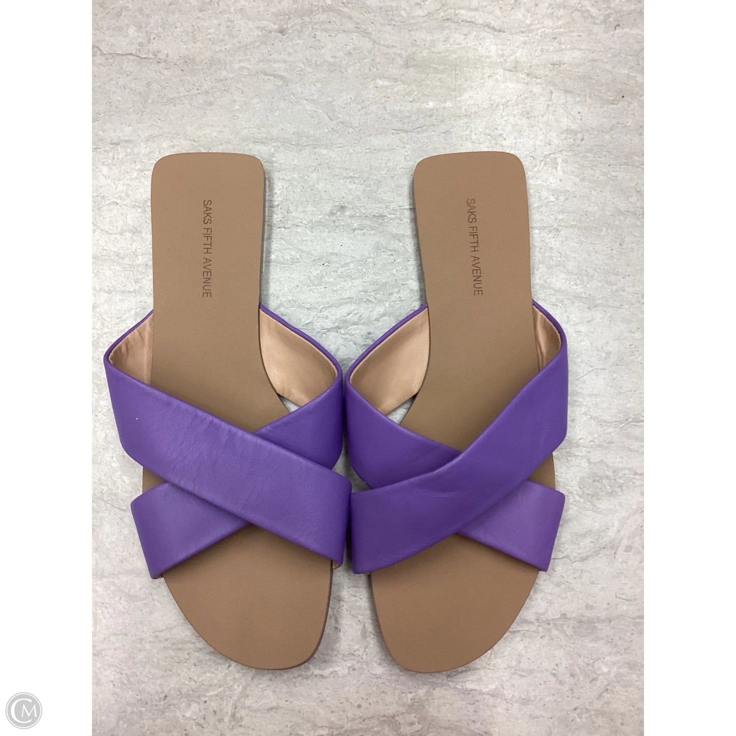 Sandals Flats By Saks Fifth Avenue In Purple, Size: 7