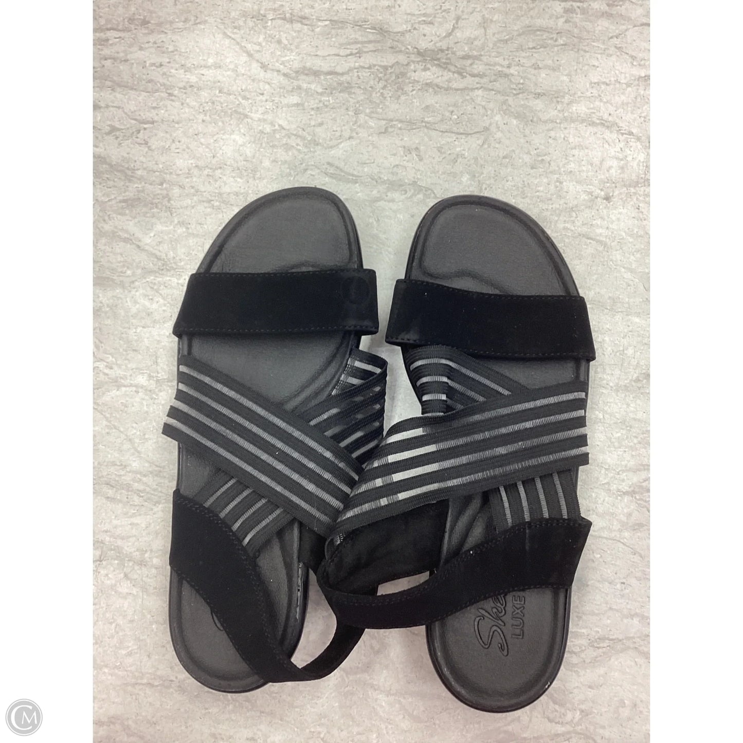 Sandals Flats By Skechers In Black, Size: 6.5