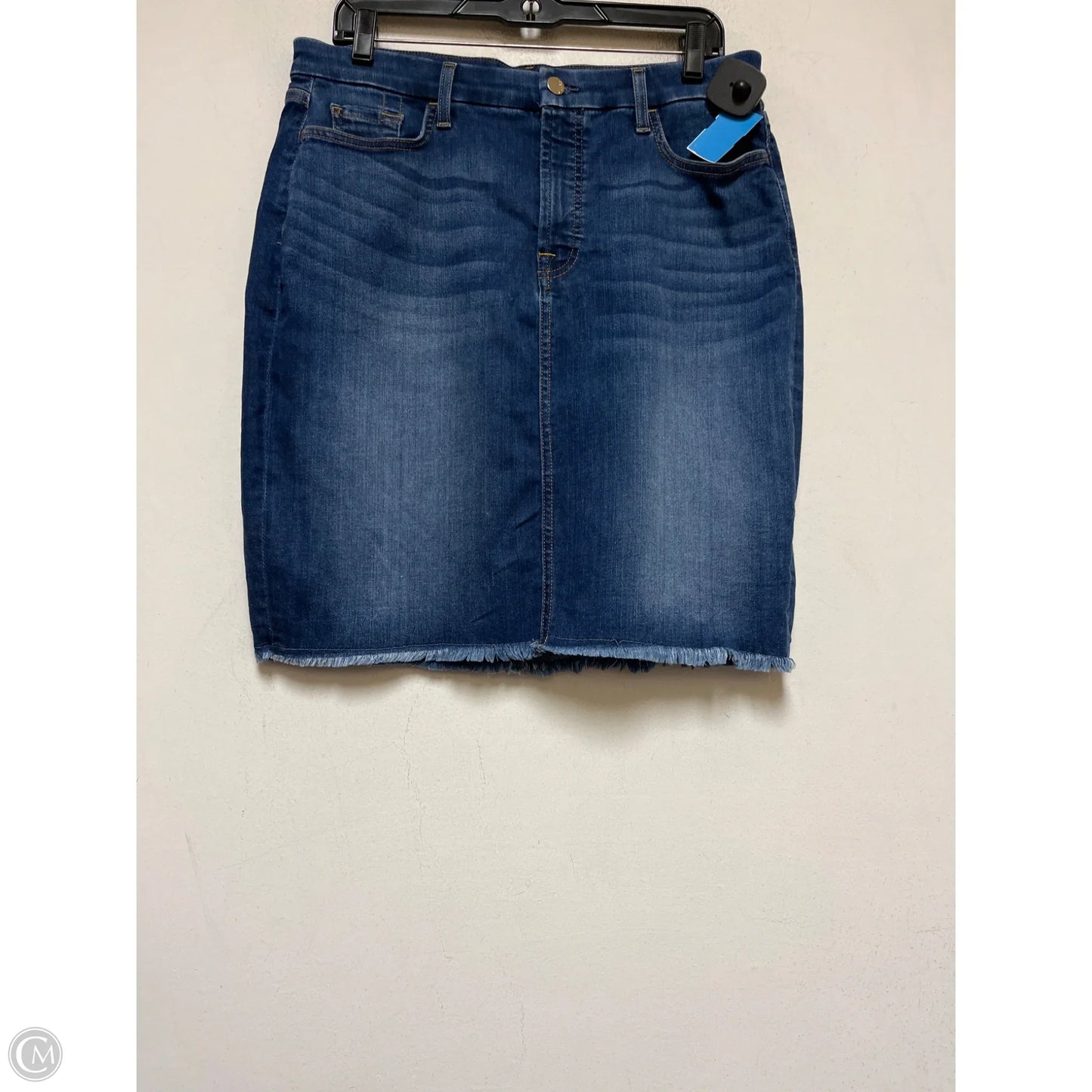 Skirt Midi By 7 For All Mankind In Blue Denim, Size: 10