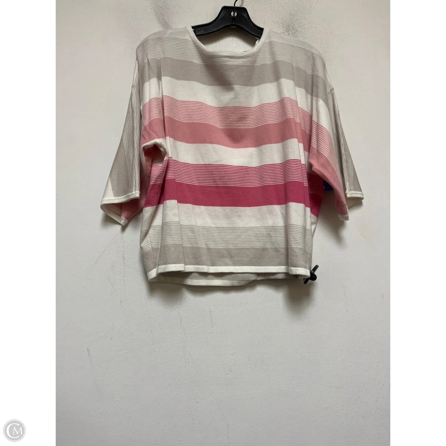 Top Short Sleeve By Tahari In Striped Pattern, Size: S