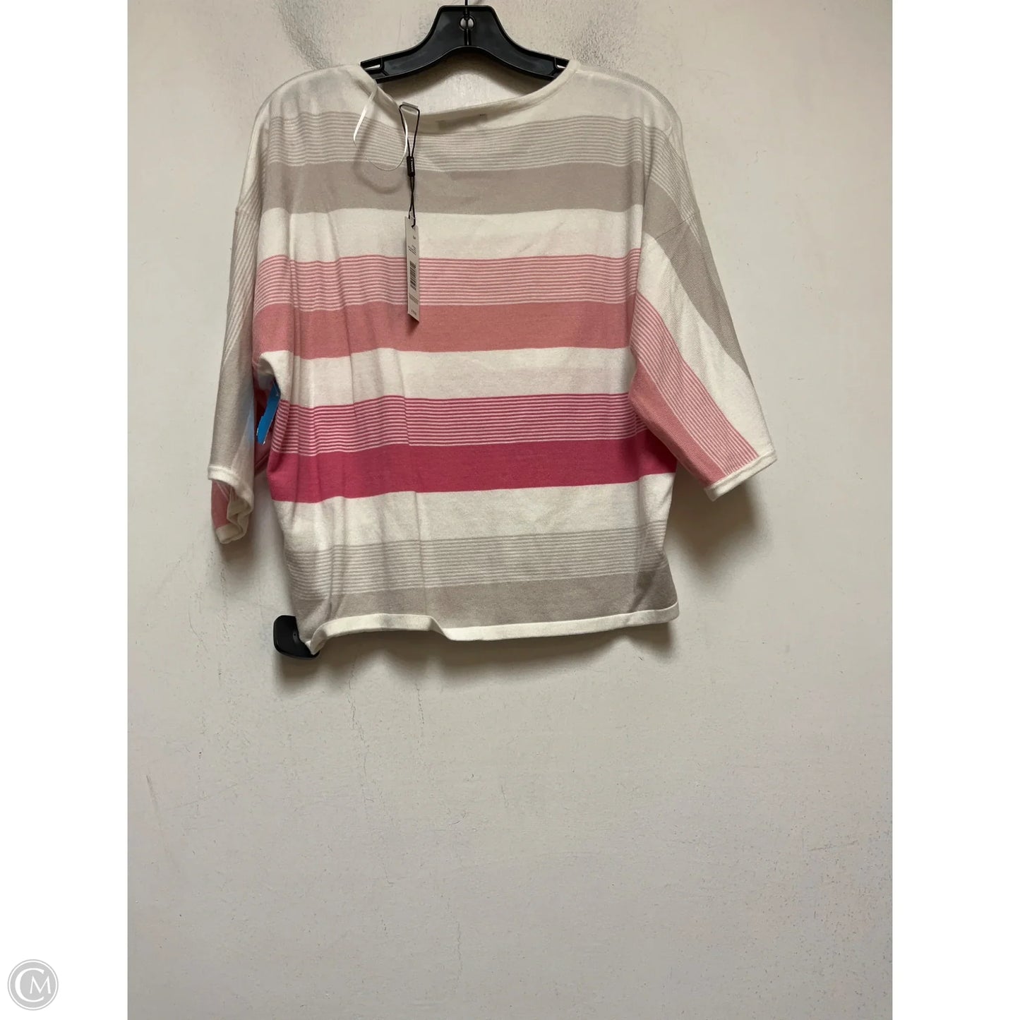 Top Short Sleeve By Tahari In Striped Pattern, Size: S