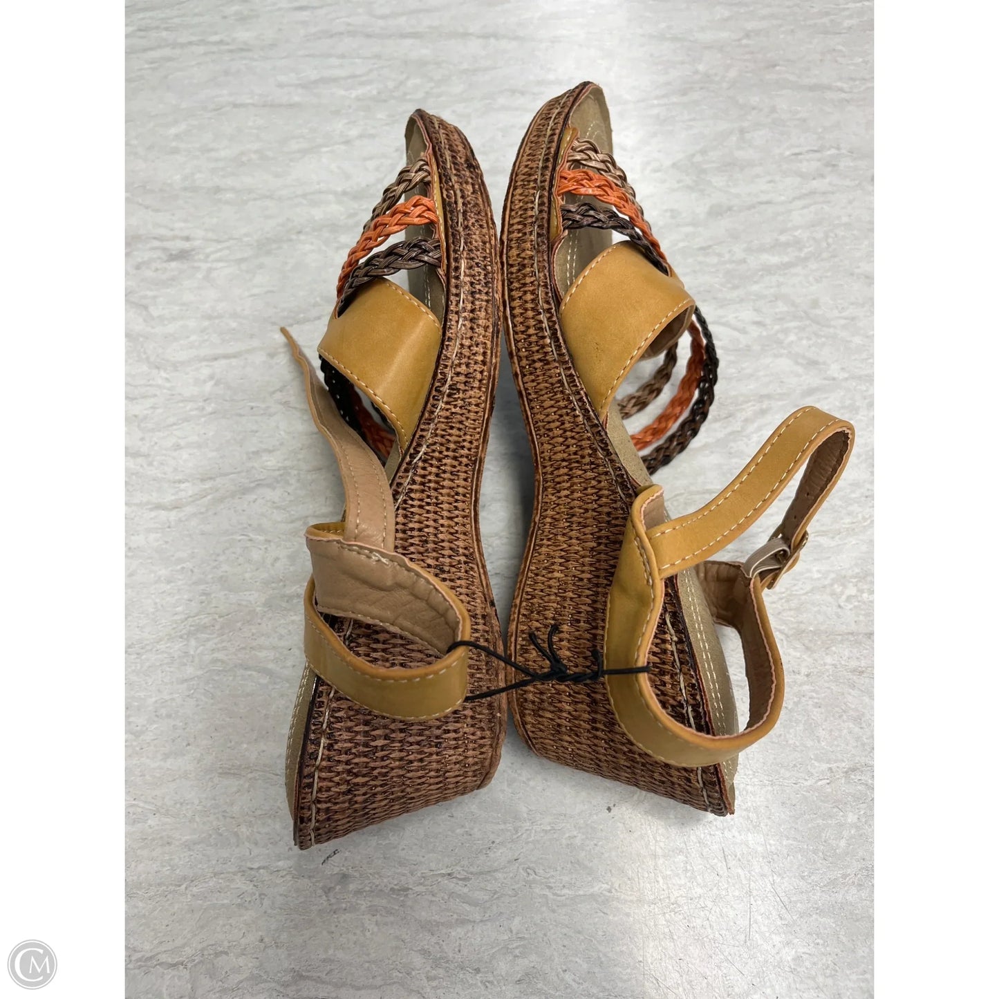 Sandals Heels Block By Spring Step In Brown, Size: 9