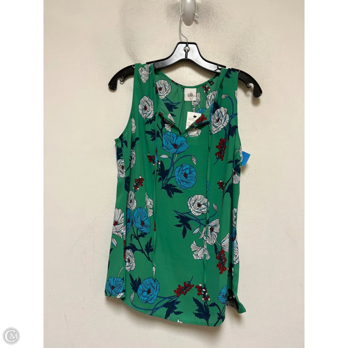 Top Sleeveless By Cabi In Floral Print, Size: M