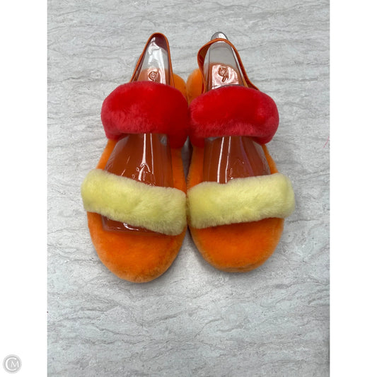 Slippers Designer By Ugg In Orange & Yellow, Size: 6