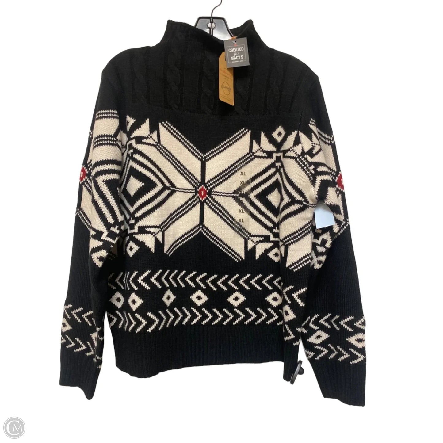 Sweater By Weatherproof In Black & White, Size: Xl