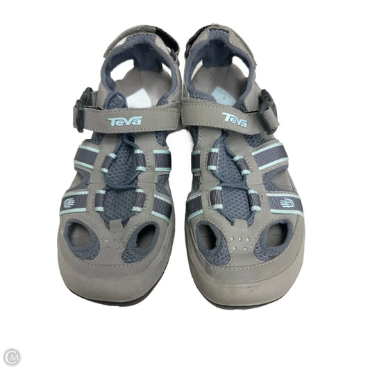 Sandals Flats By Teva In Blue & Grey, Size: 9