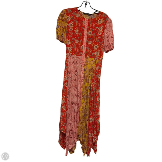 Dress Casual Midi By Zara Women In Floral Print, Size: M