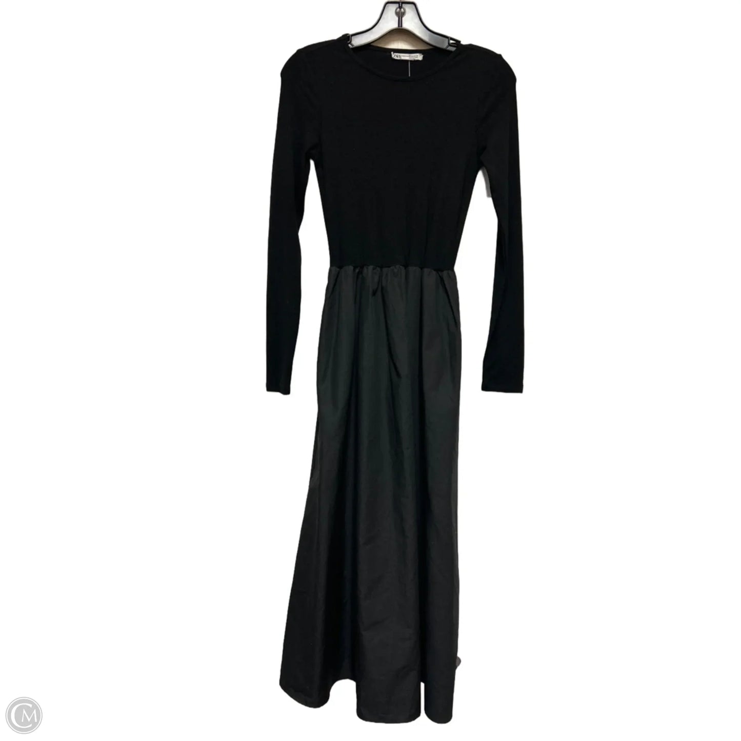 Dress Casual Midi By Zara In Black, Size: Xs