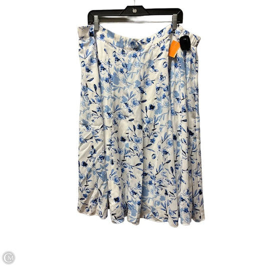 Skirt Designer By Karl Lagerfeld In Blue & White, Size: 20