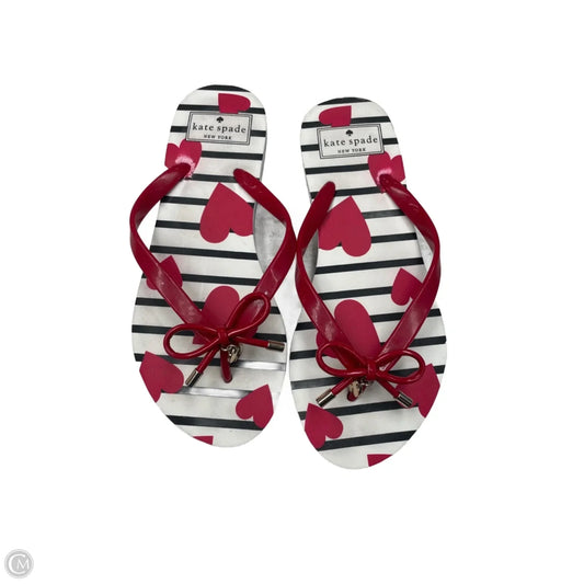 Sandals Designer By Kate Spade In Black & Red, Size: 6