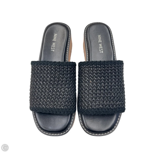 Sandals Heels Platform By Nine West In Black, Size: 8
