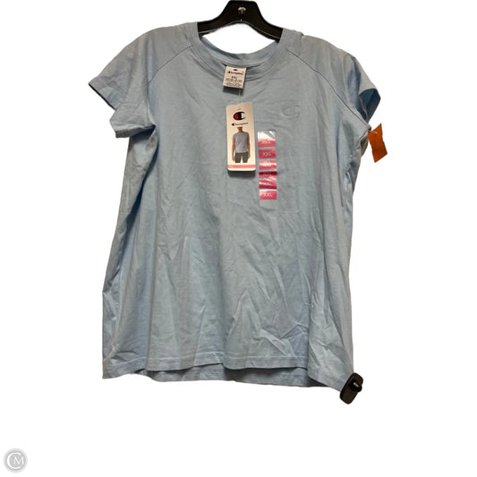 Athletic Top Short Sleeve By Champion In Blue, Size: Xxl