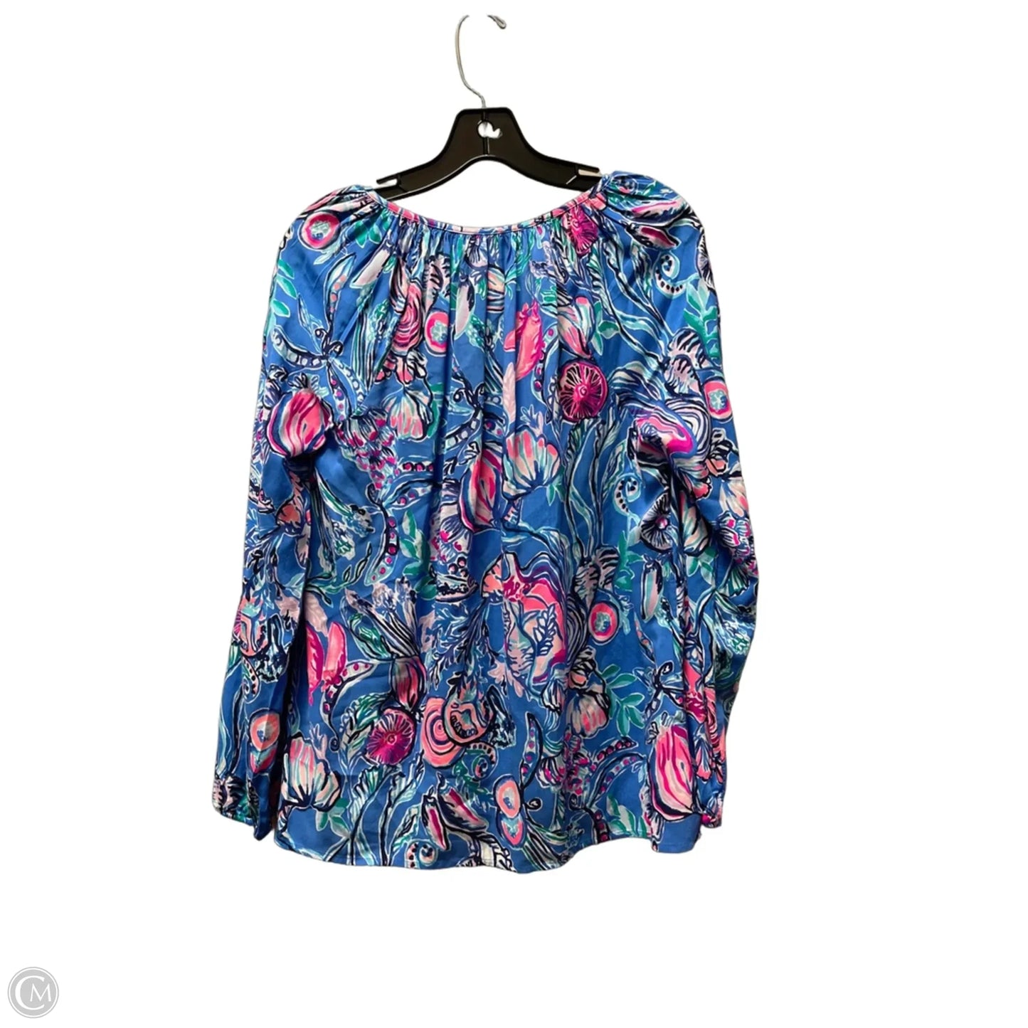 Top Long Sleeve Designer By Lilly Pulitzer In Blue & Pink, Size: S