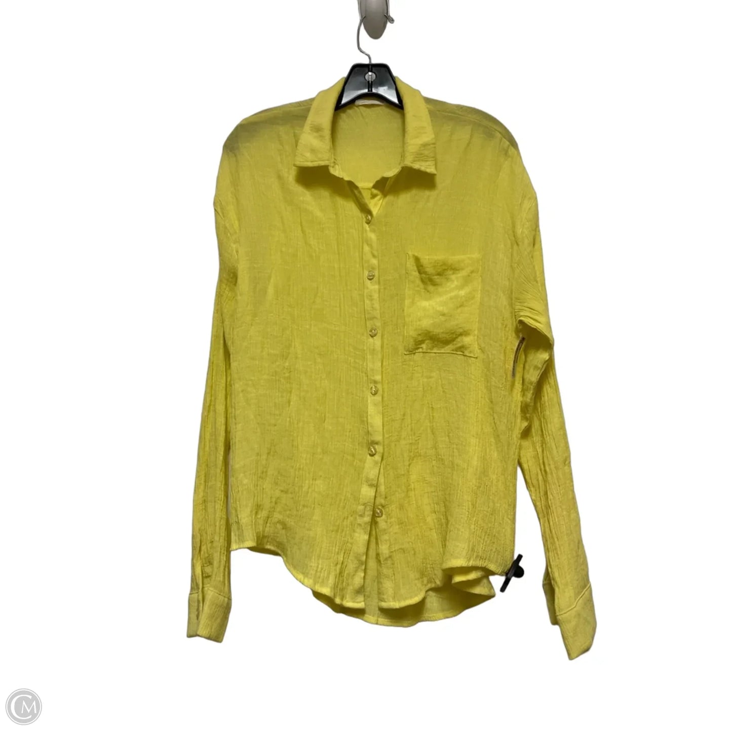 Top Long Sleeve By Timing In Yellow, Size: L