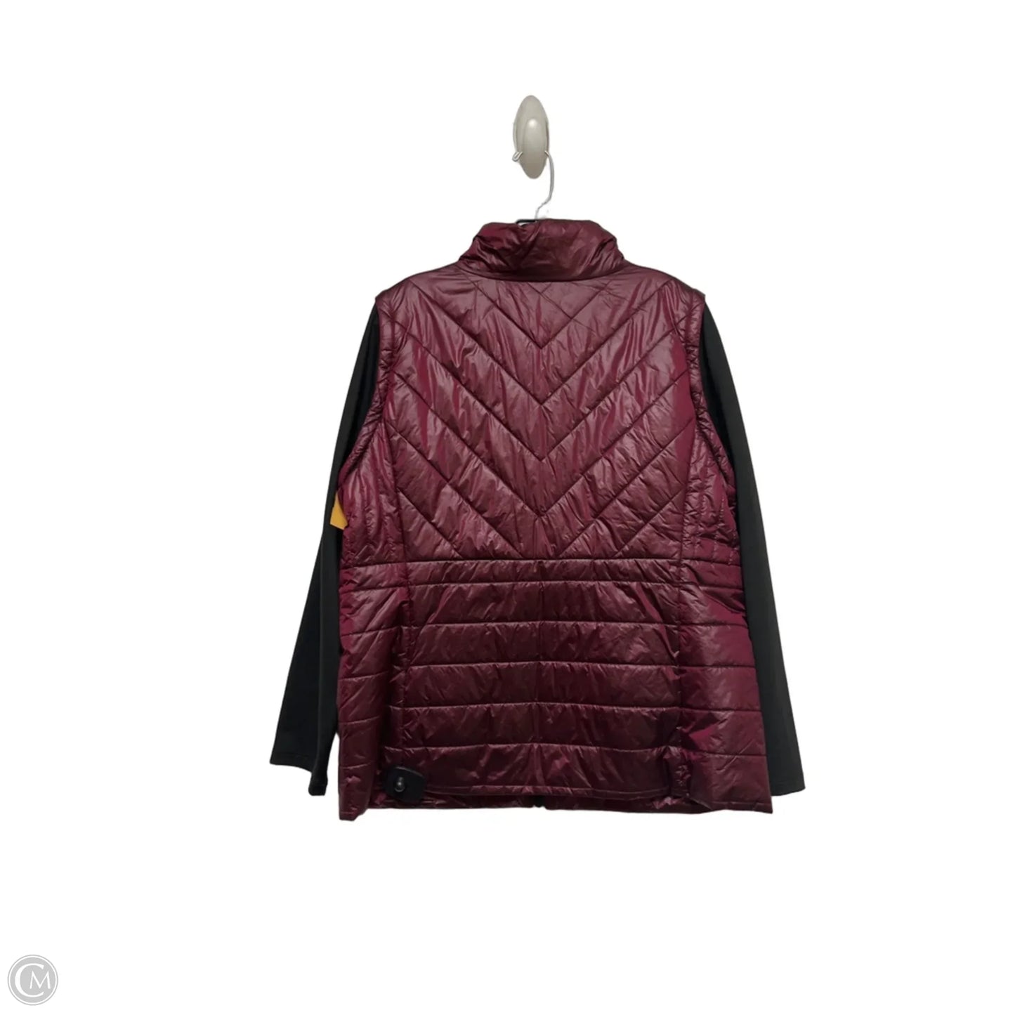 Jacket Puffer & Quilted By Chicos In Black & Purple, Size: L