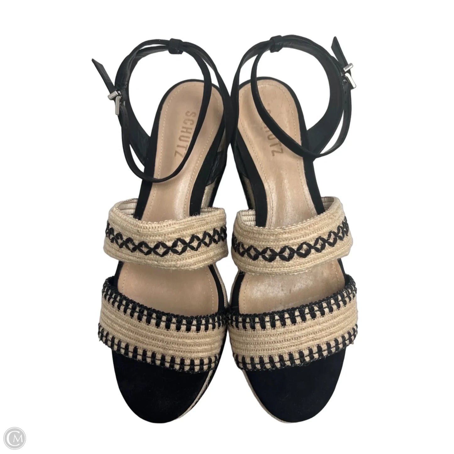 Sandals Heels Platform By Schutz In Black & Tan, Size: 10.5