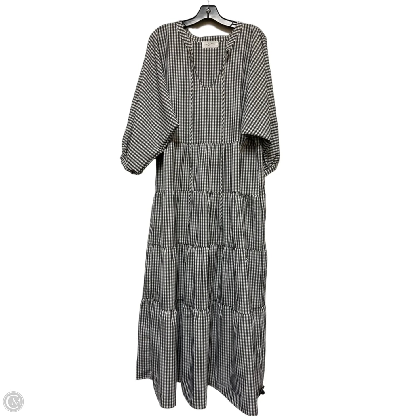 Dress Casual Midi By Carly Jean In Black & White, Size: L