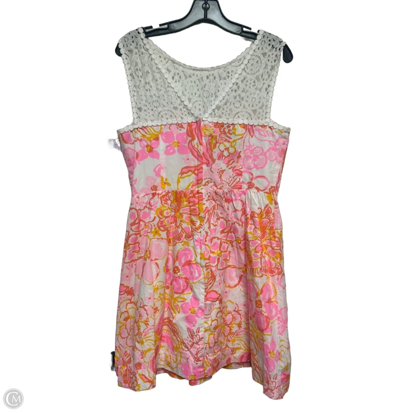 Dress Designer By Lilly Pulitzer In Pink & Yellow, Size: 8
