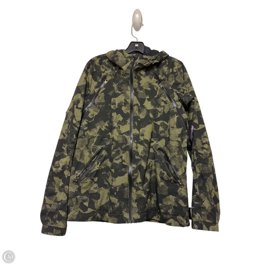 Athletic Jacket By Lululemon In Black & Green, Size: M