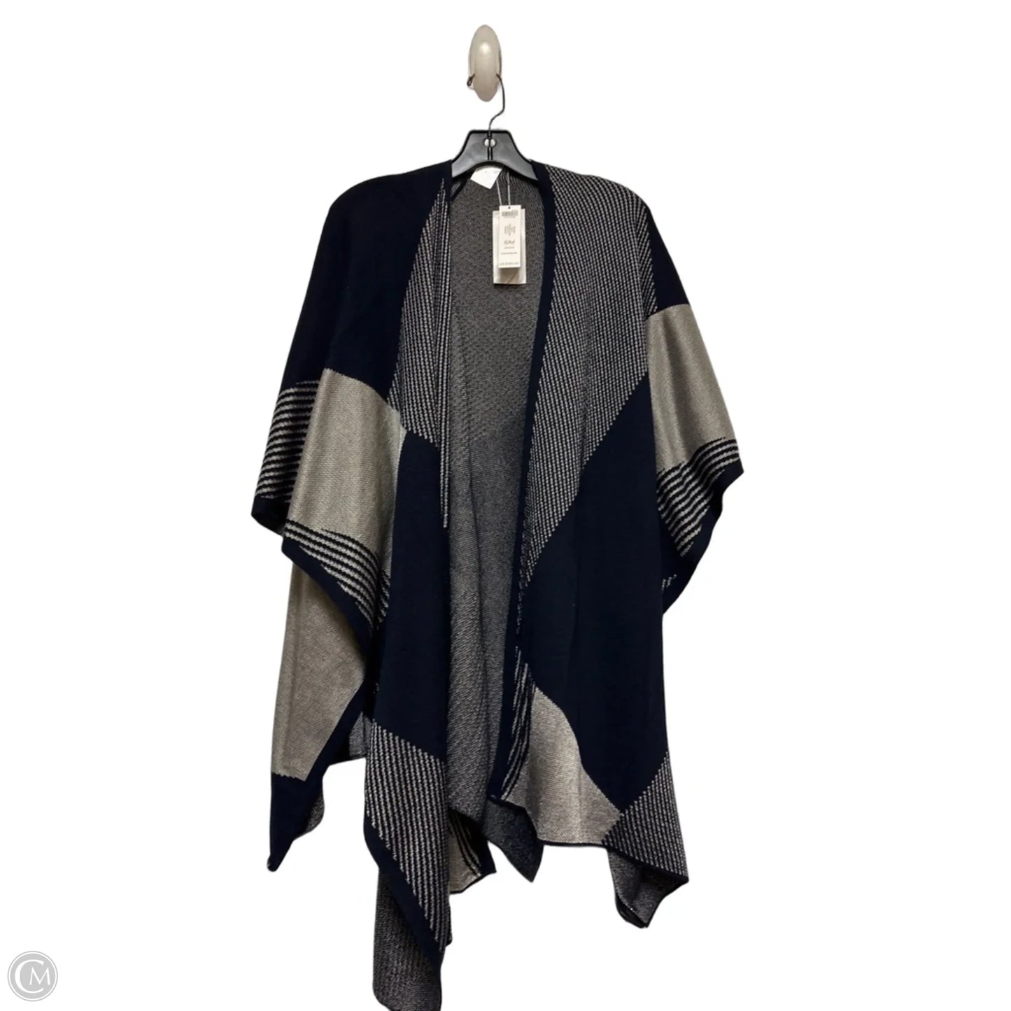 Sweater Short Sleeve By Chicos In Blue & Grey, Size: S