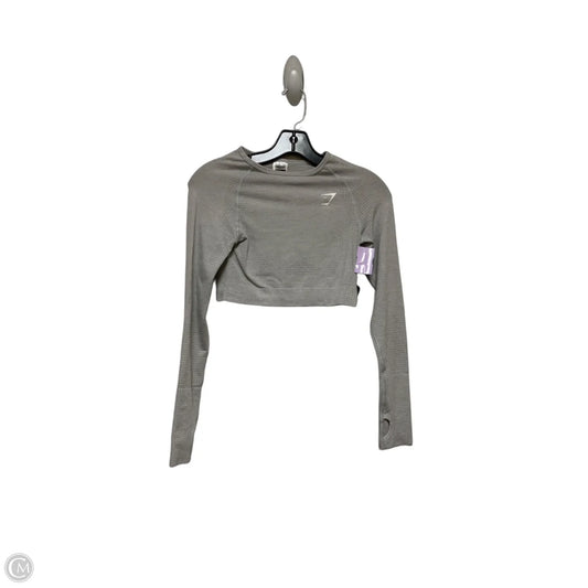Athletic Top Long Sleeve Crewneck By Gym Shark In Grey, Size: S