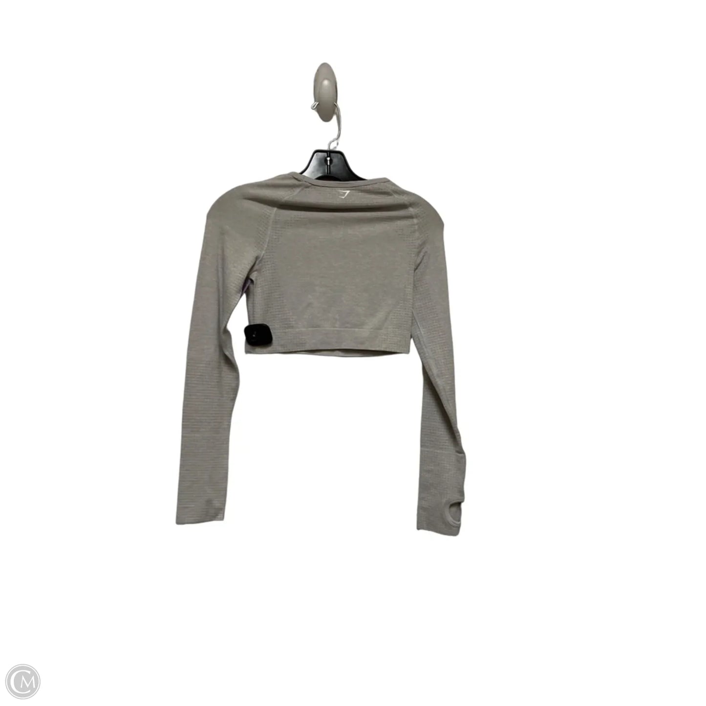 Athletic Top Long Sleeve Crewneck By Gym Shark In Grey, Size: S
