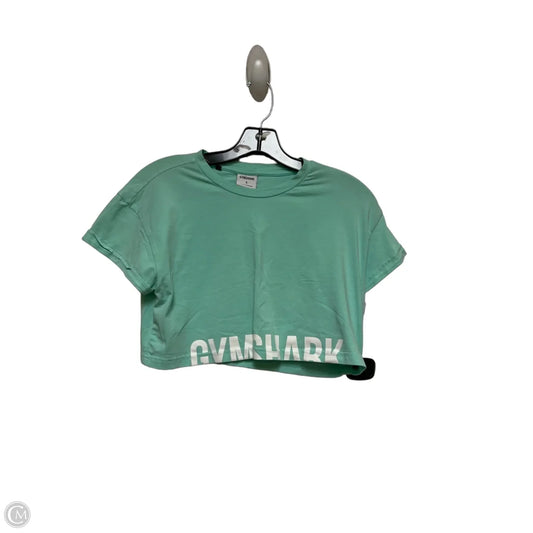 Athletic Top Short Sleeve By Gym Shark In Green, Size: S