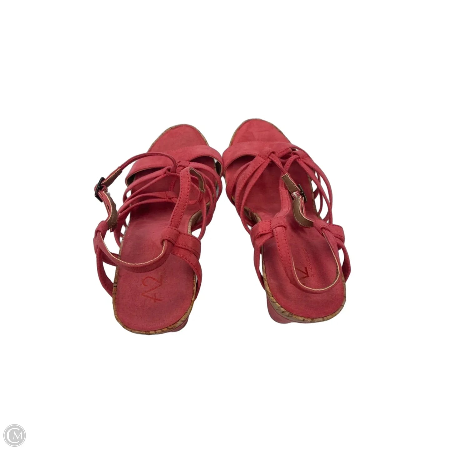 Sandals Heels Wedge By Clothes Mentor In Coral, Size: 7