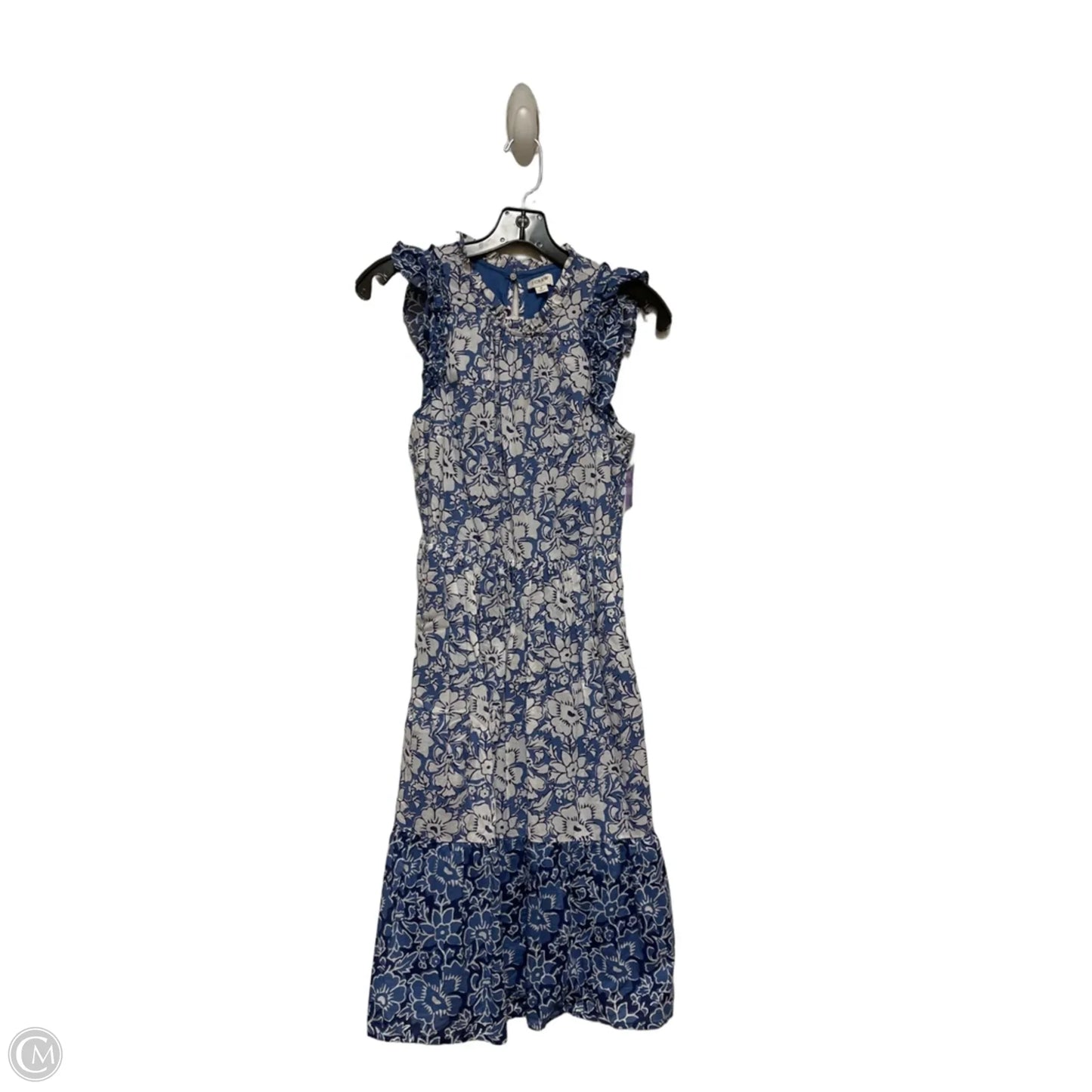 Dress Casual Midi By J. Crew In Blue & White, Size: Xs