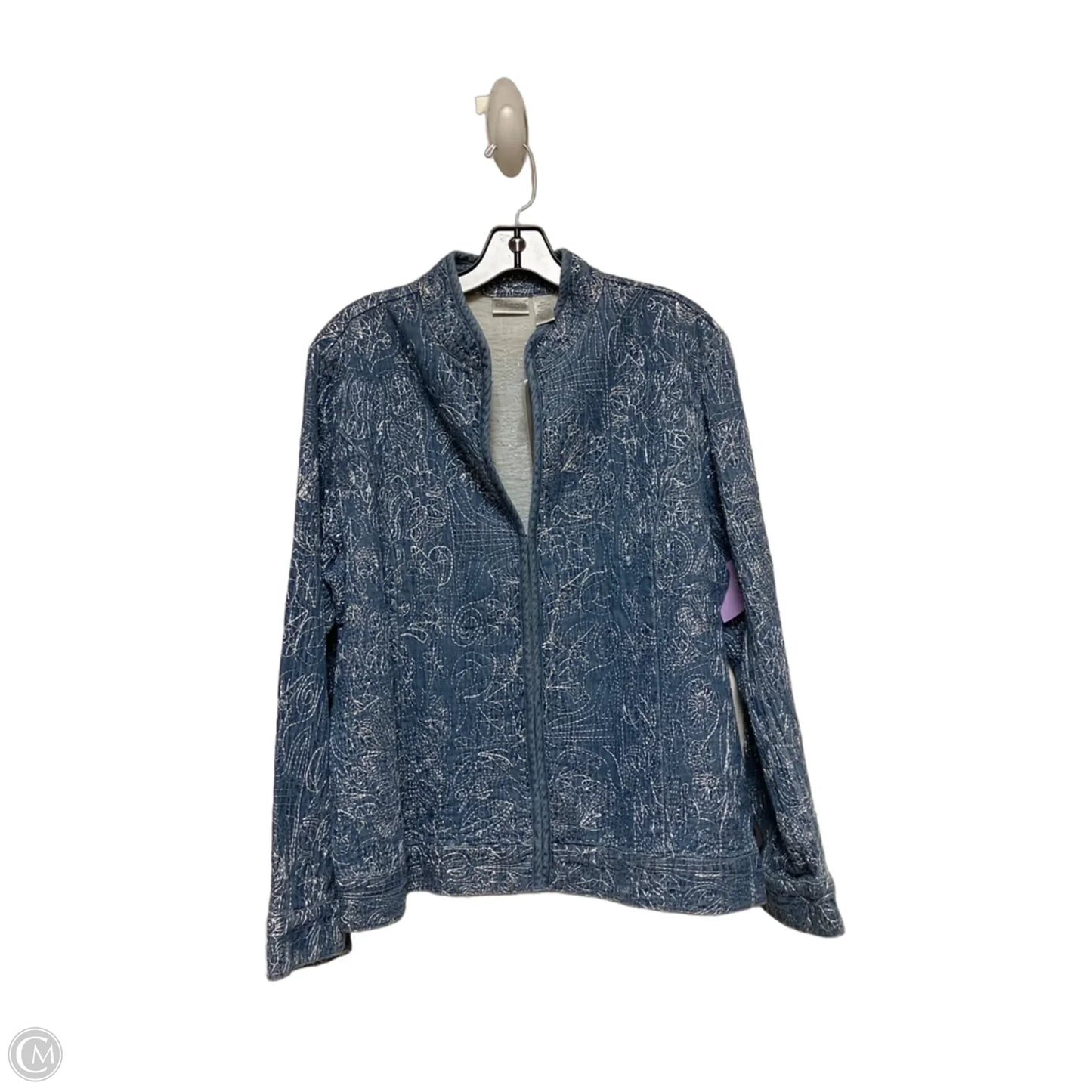 Jacket Other By Chicos In Blue & White, Size: L