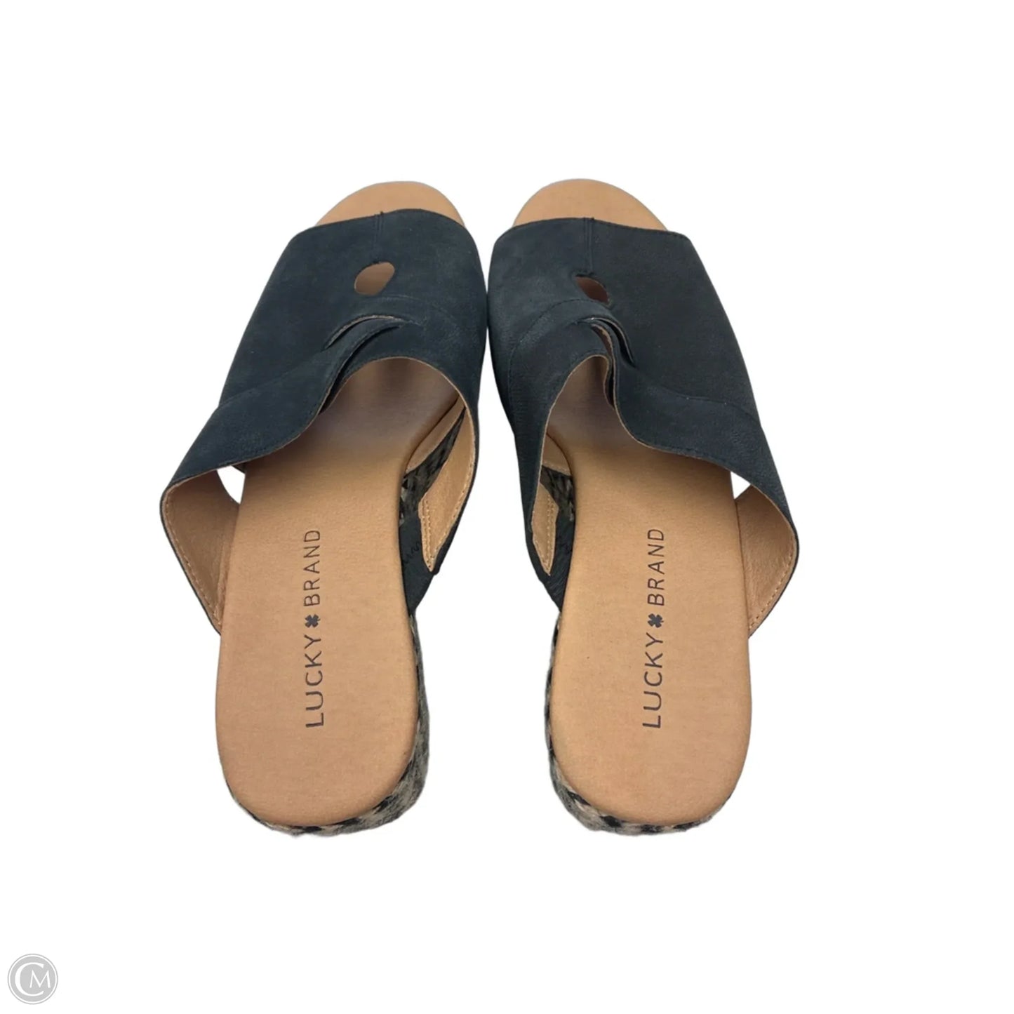Sandals Heels Platform By Lucky Brand In Black, Size: 9