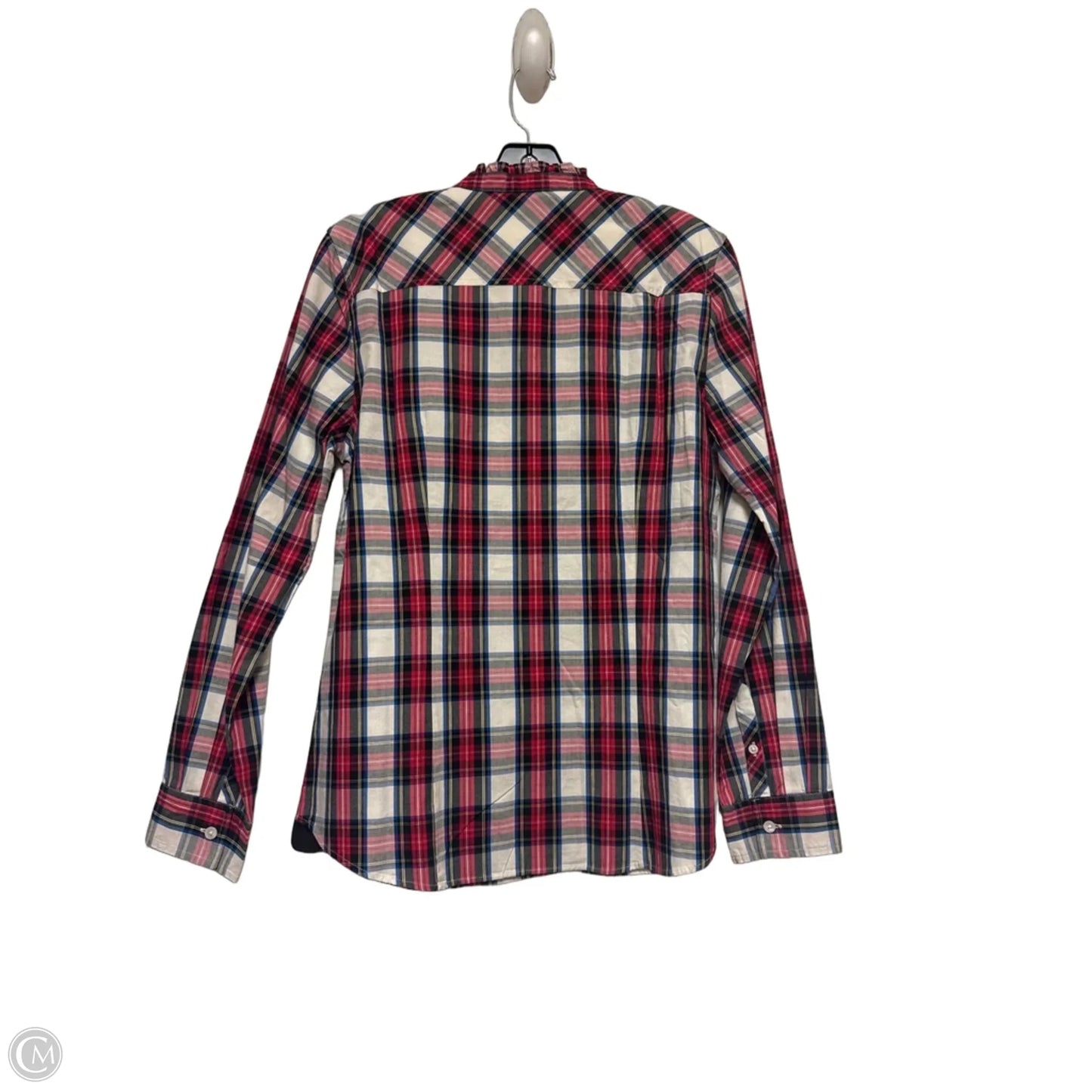 Top Long Sleeve By J. Crew In Plaid Pattern, Size: M